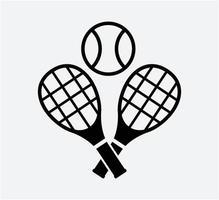 Tennis ball and racket icon vector logo design template