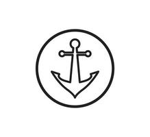 Nautical anchor icon vector logo design template