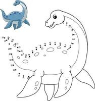 Dot to Dot Plesiosaurus Dinosaur Isolated vector