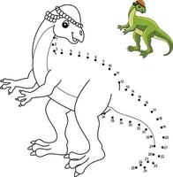 Dot to Dot Wannanosaurus Dinosaur Isolated vector