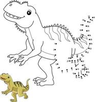 Dot To Dot Yangchuanosaurus Dinosaur Isolated vector