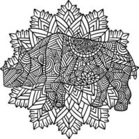 Rhinoceros Mandala Coloring Pages for Adults vector