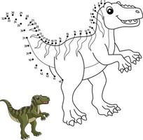 Dot to Dot Fukuiraptor Dinosaur Coloring Isolated vector