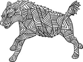 Hyena Mandala Coloring Pages for Adults vector