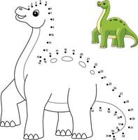 Dot to Dot Brachiosaurus Dinosaur Isolated vector