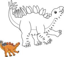 Dot to Dot Kentrosaurus Dinosaur Isolated vector