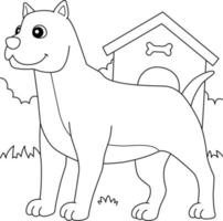 perro pitbull para colorear para niños vector