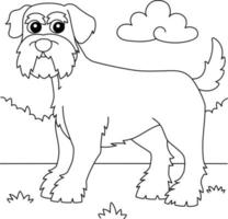 perro schnauzer para colorear para niños vector