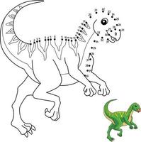 punto a punto qantassaurus dinosaurio colorear aislado vector