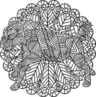 Hyena Mandala Coloring Pages for Adults vector