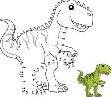 Dot to Dot Giganotosaurus Dinosaur Isolated vector