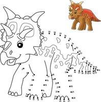 Dot to Dot Xenoceratops Dinosaur Coloring Isolated vector