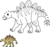 Dot to Dot Hesperosaurus Dinosaur Isolated vector