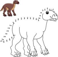 Dot to Dot Iguanodon Dinosaur Coloring Isolated vector