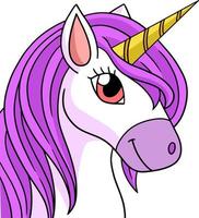 hermoso unicornio dibujos animados color clipart vector