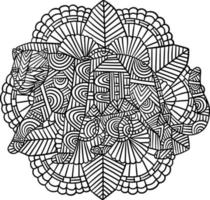 Leopard Mandala Coloring Pages for Adults vector