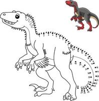 Dot to Dot Utahraptor Dinosaur Coloring Isolated vector