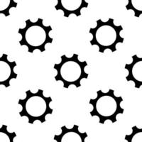 Seamless geometric pattern with gears. Black and white. vector