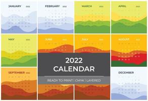 calendario 2022 estilo moderno vector