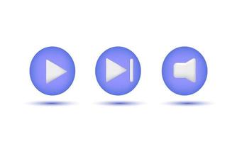 3d realistic circle music player minimalistic cartoon vector