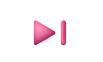 unique 3d skip end next music player button isolated on vector