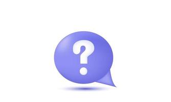 unique 3d speech bubble question mark faq support isolated on vector