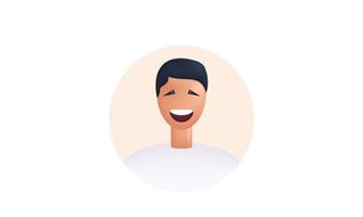 único, joven, sonriente, hombre, avatar, 3d, aislado, en, vector