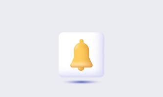 realistic notification message bell alert alarm 3d icon vector