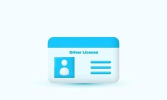 placa de plástico de tarjeta de identificación de licencia de conducir 3d realista aislada en vector