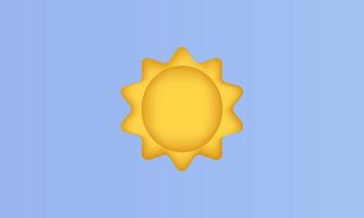 Concepto de diseño de icono de vector de verano realista sol 3d