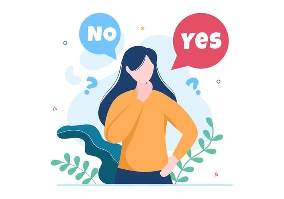 Make Your Choice or Choose the Right Success Road Illustration in Several Directions of Arrows, Yes or No, Door with a Question Mark Concept