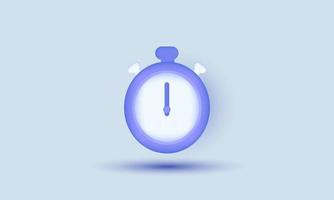 3d realistic stopwatch clock icon vector