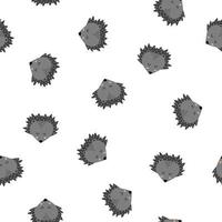 Seamless pattern of cute hand drawn sleeping hedgehog. Cartoon zoo. Vector illustration. Animal for design of children's products in scandinavian style.