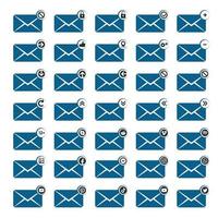 Collection of message icon with different functions - web mail messages collection set icons vector