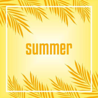 vector design template social media abstract summer background, with palm trees, bright colors