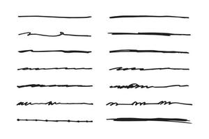 Vector Set Of Hand Drawn Underline.