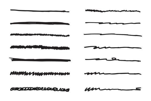 Vector set of hand drawn underline.