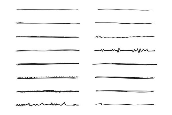 Vector set of hand drawn underline.