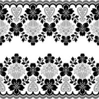 Abstract seamless lace pattern with flowers vector
