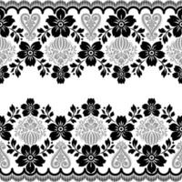 Abstract seamless lace pattern with flowers vector