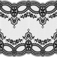 Abstract seamless lace pattern with flowers vector