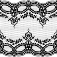 Abstract seamless lace pattern with flowers vector