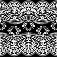 Abstract seamless lace pattern with flowers vector