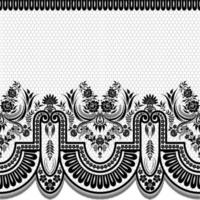 Abstract seamless lace pattern with flowers vector