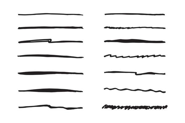 Vector set of hand drawn underline.