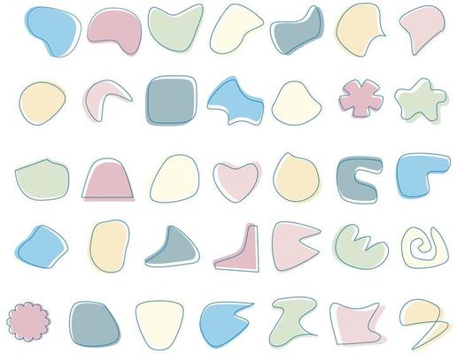 Pack of organic shape with simple design