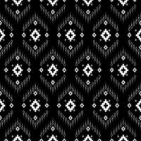 Geometric ethnic texture embroidery triangle on dark blue background for fashion and wallpaper, clothing,skirt,carpet,wrapping,Batik,fabric,texture Seamless Vector, illustration style vector