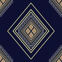 Geometric ethnic texture embroidery triangle on dark blue background or wallpaper and clothing,skirt,carpet,wallpaper,clothing,wrapping,Batik,fabric, yellow dots texture Vector, illustration styles vector