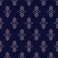 Geometric ethnic texture embroidery triangle on dark blue background used in wallpaper, clothing,skirt,carpet,wrapping,Batik,fabric,triangle shapes red and white texture Vector, illustration styles vector