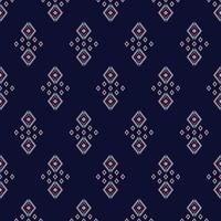 Geometric ethnic texture embroidery triangle on dark blue background used in wallpaper, clothing,skirt,carpet,wrapping,Batik,fabric,triangle shapes red and white texture Vector, illustration styles vector